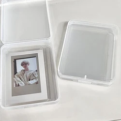 INS Transparent Plastic Storage Box Kpop Photocard Storage Box Photo Card Collection Organizer Box School Stationery