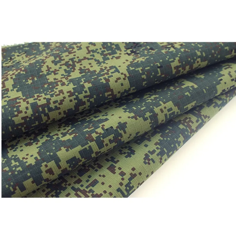 Green Digital EMR Camo Fabric Russian FLORA Camouflage Polyester Cotton TC Plaid Cloth Jacket Clothes DIY 1.5 Meter Width