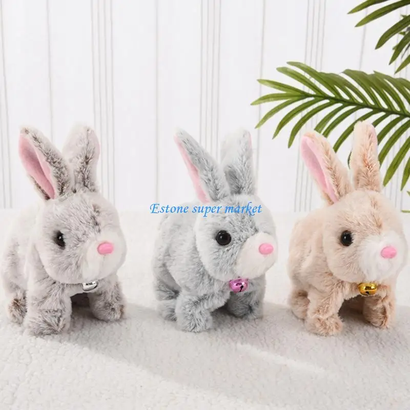090B Chodzący królik Zabawka Urocze wypchane zwierzę Pluszowa zabawka-królik Zabawka edukacyjna dla dzieci