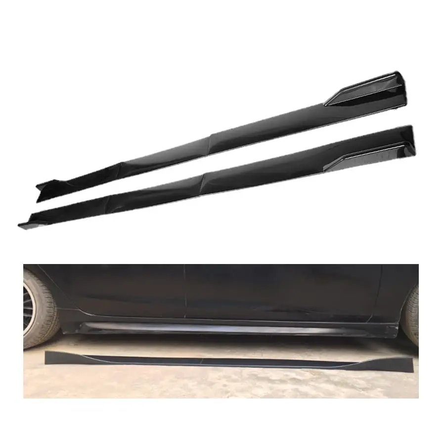 

6pcs/Set 78.7" Glossy Black Car Side Skirt Extensions Body Rocker Panel Splitter