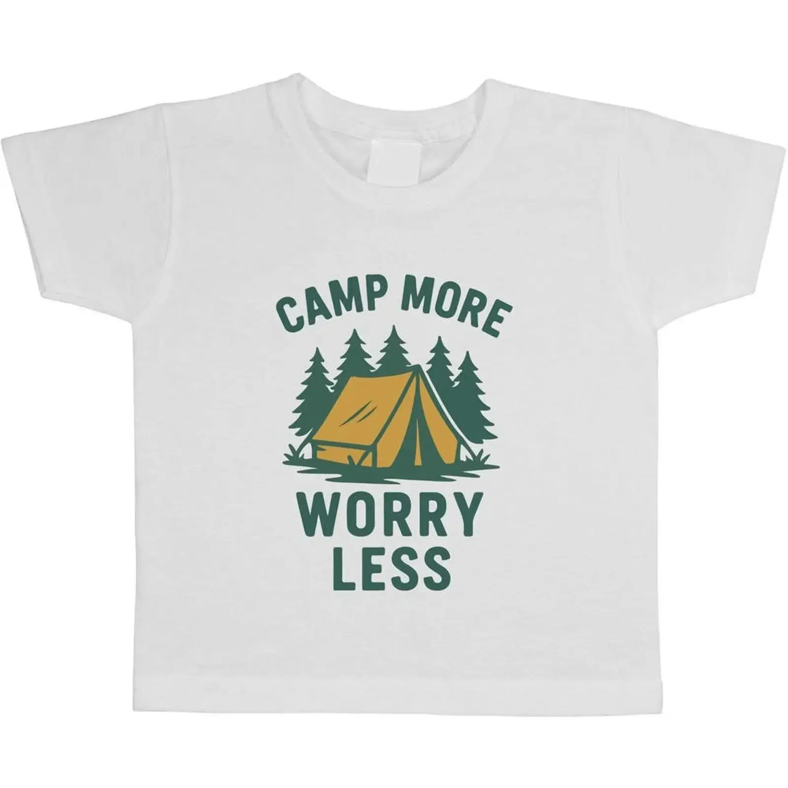 quot Camp More Worry Less Kinder Baumwoll T Shirt TS055487 vintage Washed Soft fashion Casual homme Slightly streetwear Stylish