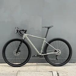 TIMETRY Gravel Bike Frameset Aluminum Alloy Gravel Road Bicycle Frame Carbon Fiber Fork 700x45C Tyre Wheelset