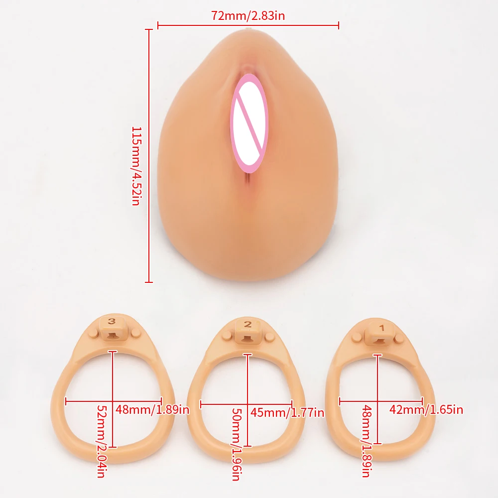 New Simulation Clitoral Labia Chastity Cage Male Cock Cage Set 3D Printing Lightweight Chastity Belt BDSM Adult Sex Toys for Men