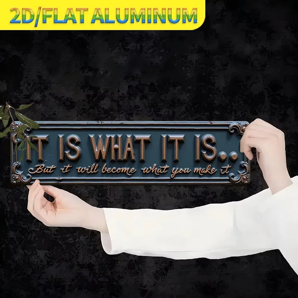 2D Flat Vintage Aluminum Wall Plaque 