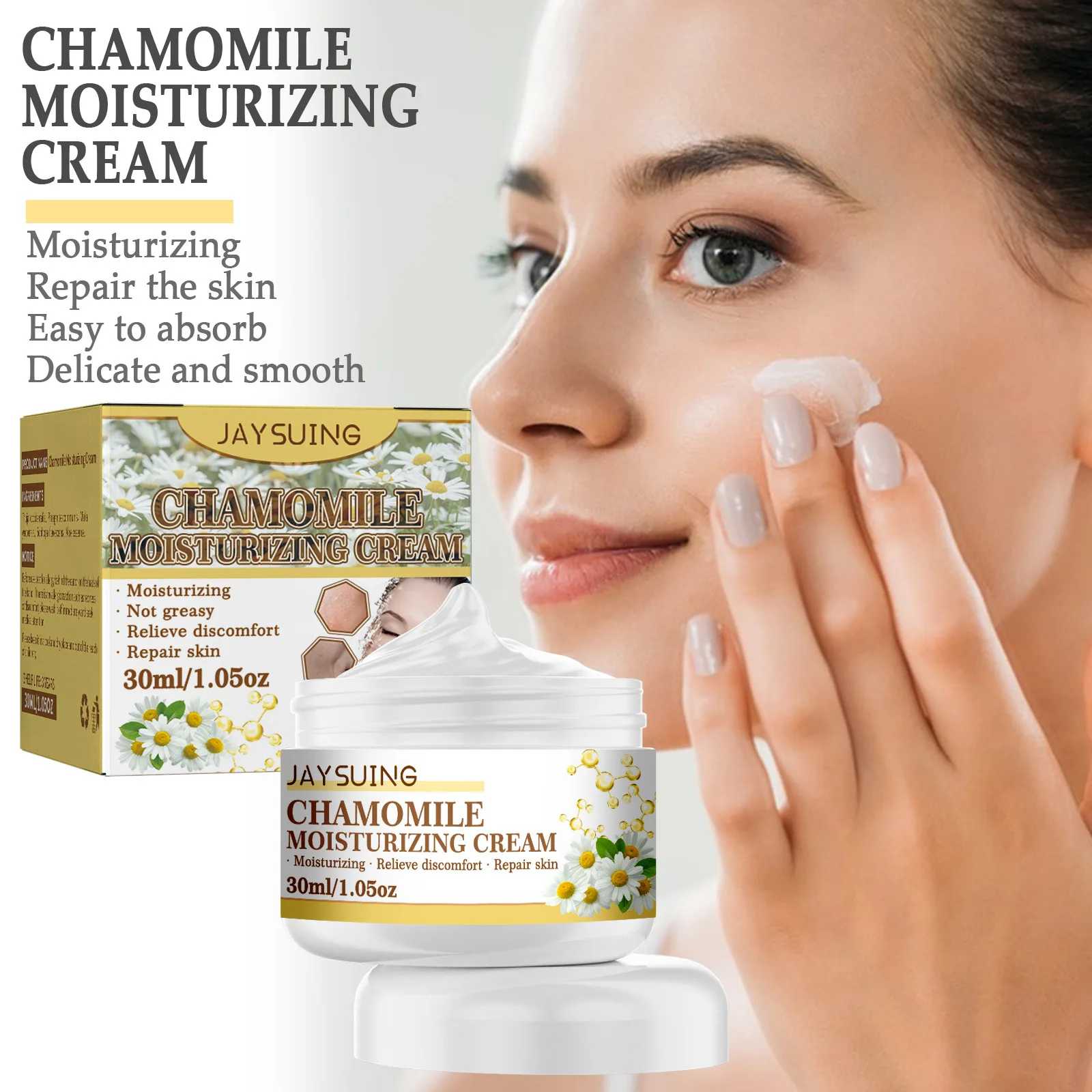 

Good Quality Jaysuing Chamomile Moisturizing Cream Moisturizes Skin Brightening Skin Repairing Acne and Rejuvenating Skin