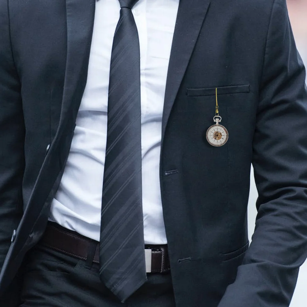 2 قطعة سلاسل ساعة الجيب للرجال سلسلة فوب معدنية كليب صدرية سترة سلسلة متوافقة مع جيب قلادة البوصلة