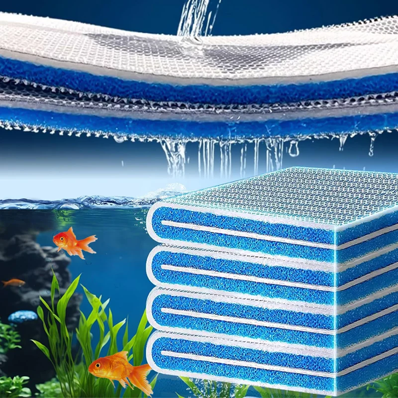 Esponja Filtrante Cortable para Acuario, Purificador, Filtro para Limpieza de Estanques de Peces, Tapete de Espuma para Purificación de Agua, Esponjas para Peceras
