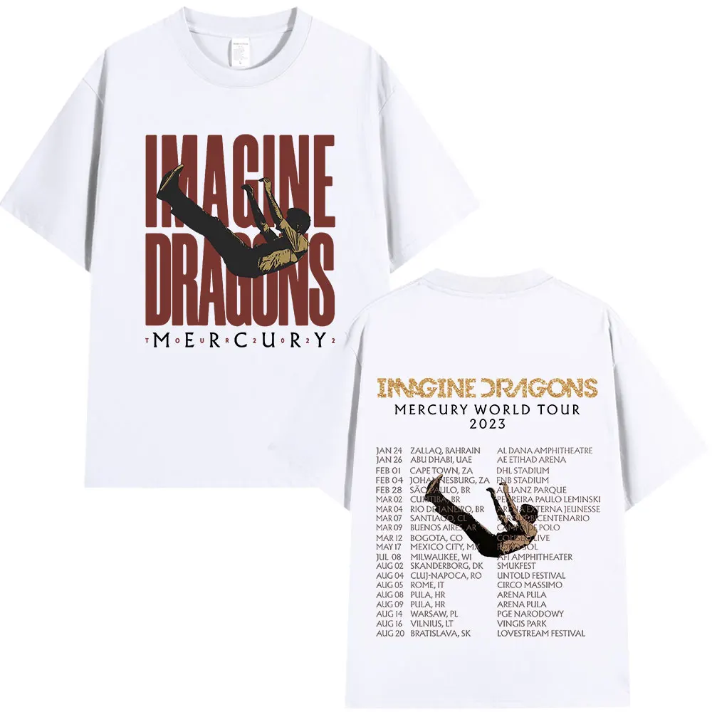 Imagine Dragons Mercury Tour 2022 Concert T Shirt Hip Hop Rock Band Tshirt Men Women Clothing Cotton Loose Short Sleeve T-shirts