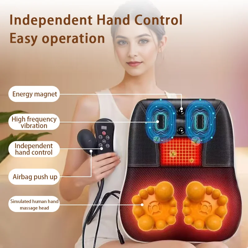 Fabrikant Direct Elektrische Shiatsu Hoofd Nek Cervicale Tractie Body Massager Auto Rugkussen met Verwarming Vibrerende Massage D