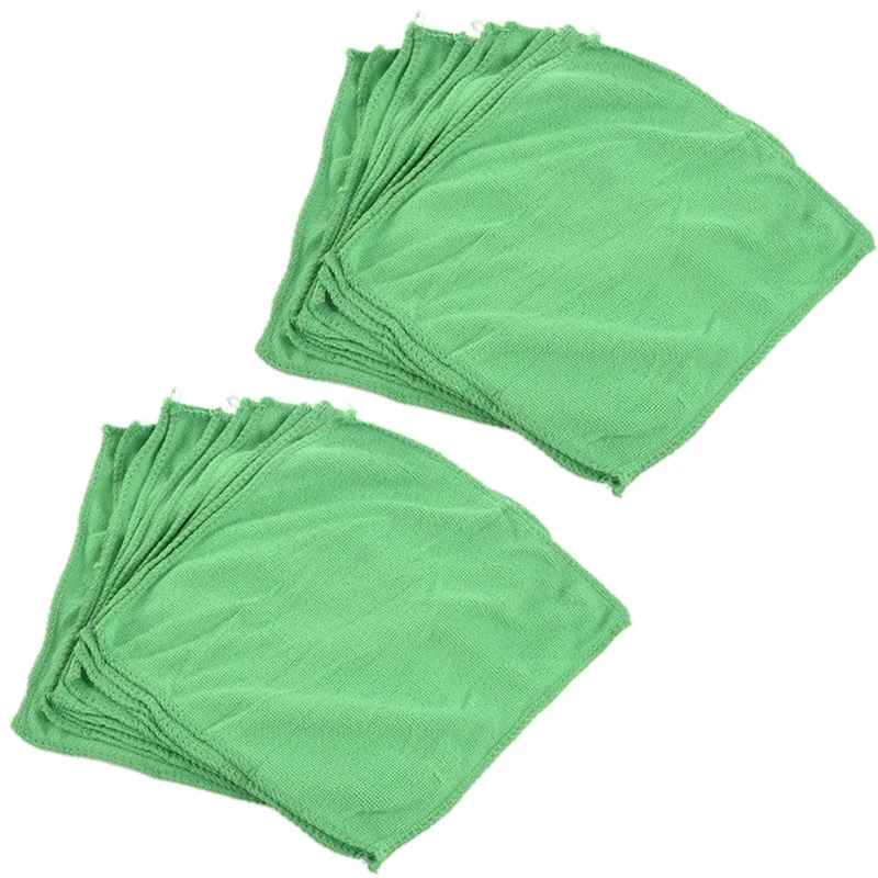 

20Pcs Practical Soft New Car Wash Towel Cleaning Duster Auto Detailing Green Microfiber Green