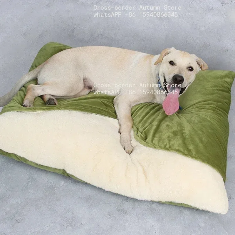 Washable Winter Pet Bed Warm Dogs Kennel Removable Bite resistant Puppy Sofa Cushion Plush Cat Mat for Large Pet Sleeping Bag