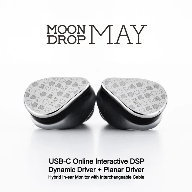 MOONDROP MAY DSP Earphone TYPE-C Online Interactive Dynamic+Planar Driver Hybrid In-ear Monitor with Interchangeable Cable