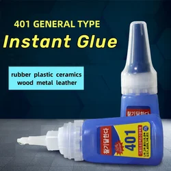 Korea 401 Instant Glue Medium Strength 20g Fast Cure Colorless Adhesive For Glass Handmade Crafts Wood Metal PVC General Glue