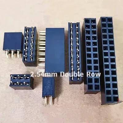 10pcs 2.54mm Double Row Straight Female 2-40P Pin Header Socket Connector 2x2/3/4/5/6/7/8/9/10/12/14/16/18/20/25/30/40Pin