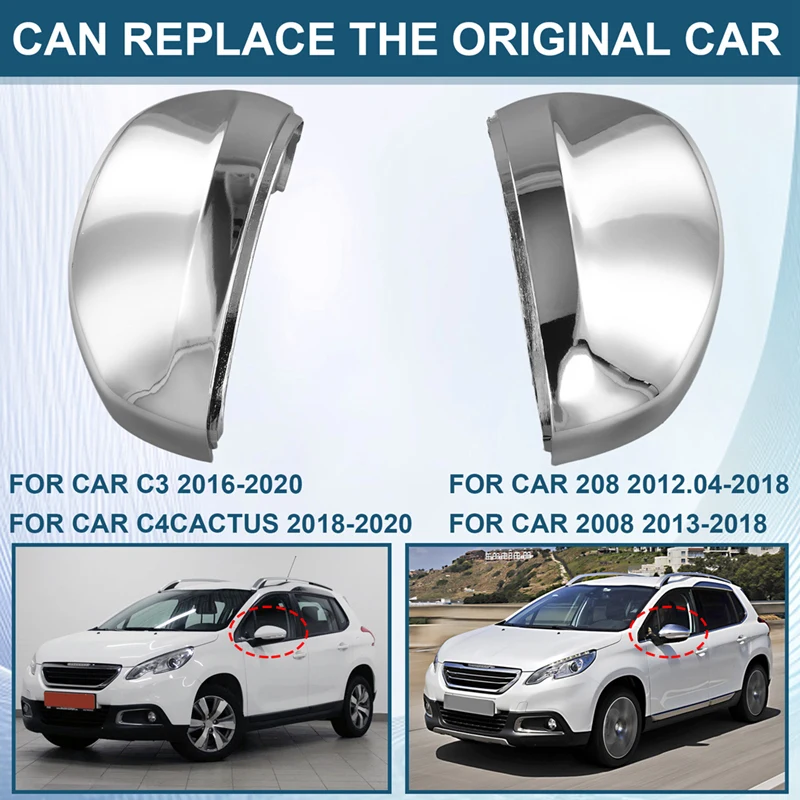 Card Deduction Type Rear View Mirror Cover Side Door Mirror Cap For Citroen C3 C4 CACTUS Peugeot 208 2008 16075120VG