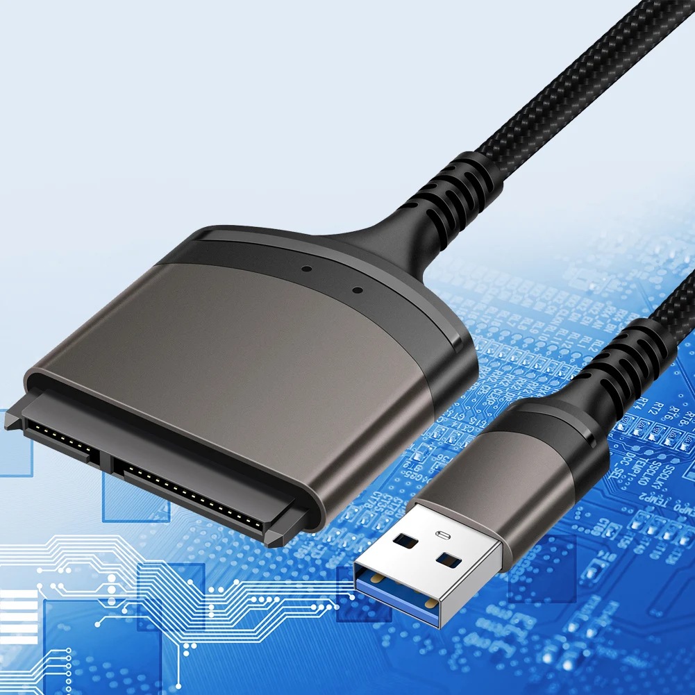 USB 3.0/نوع C إلى SATA Cord 7 + 15/22 Pin موصل الكمبيوتر يدعم Windows/MacOS/Chrome OS/Linux 1 Gbps لـ 2.5 بوصة SSD HDD