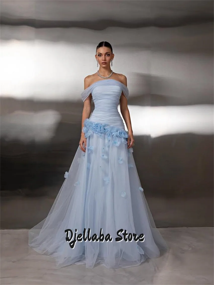 نمط جديد فستان سهرة أزرق سماوي للنساء أنيق طويل القامة مأدبة التخرج الفن امتحان المضيف فستان حفل زفاف ثوب مخصص