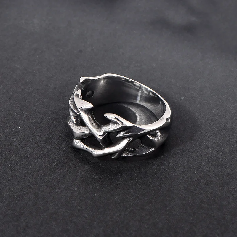 

Fashion Simple Hollow Crown Of Thorns Ring Popular Stainless Steel Charm Rings for Men Women Punk Rock Jewelry Gift Dropshipping