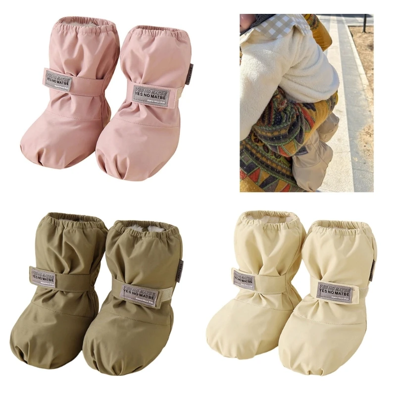 

Kids Elastic Cuffs Winter Waterproof Fleece Lined Nonslip Outdoor Shoes 15UB