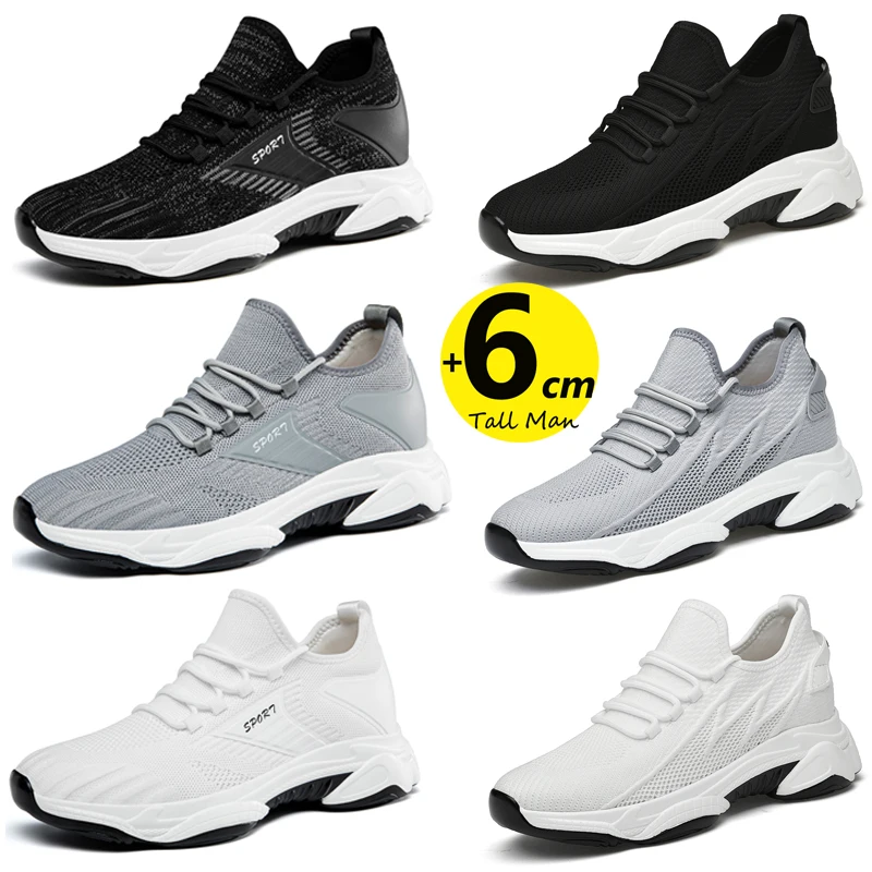 Scarpe da ginnastica per ascensori da uomo soletta per aumentare l\'altezza 6cm scarpe grosse piattaforma uomo moda tempo libero