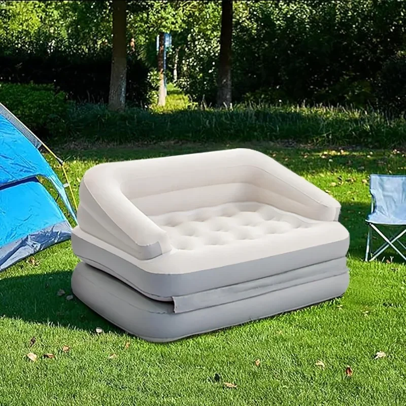 

Inflatable Couch Flocked Blow Up Couch Mattress,Outdoor Air Sofa Bed for Camping