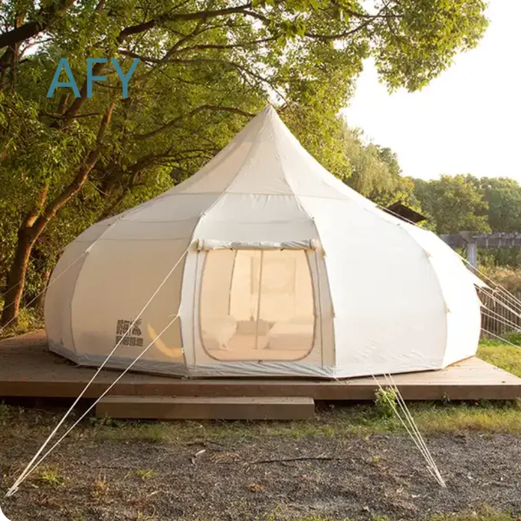Waterproof Cotton Canvas Bell Tent for Outdoor Camping Home Garden 4M 5M 6M Luxury Lotus Style 900D Oxford Fabric Pop Up