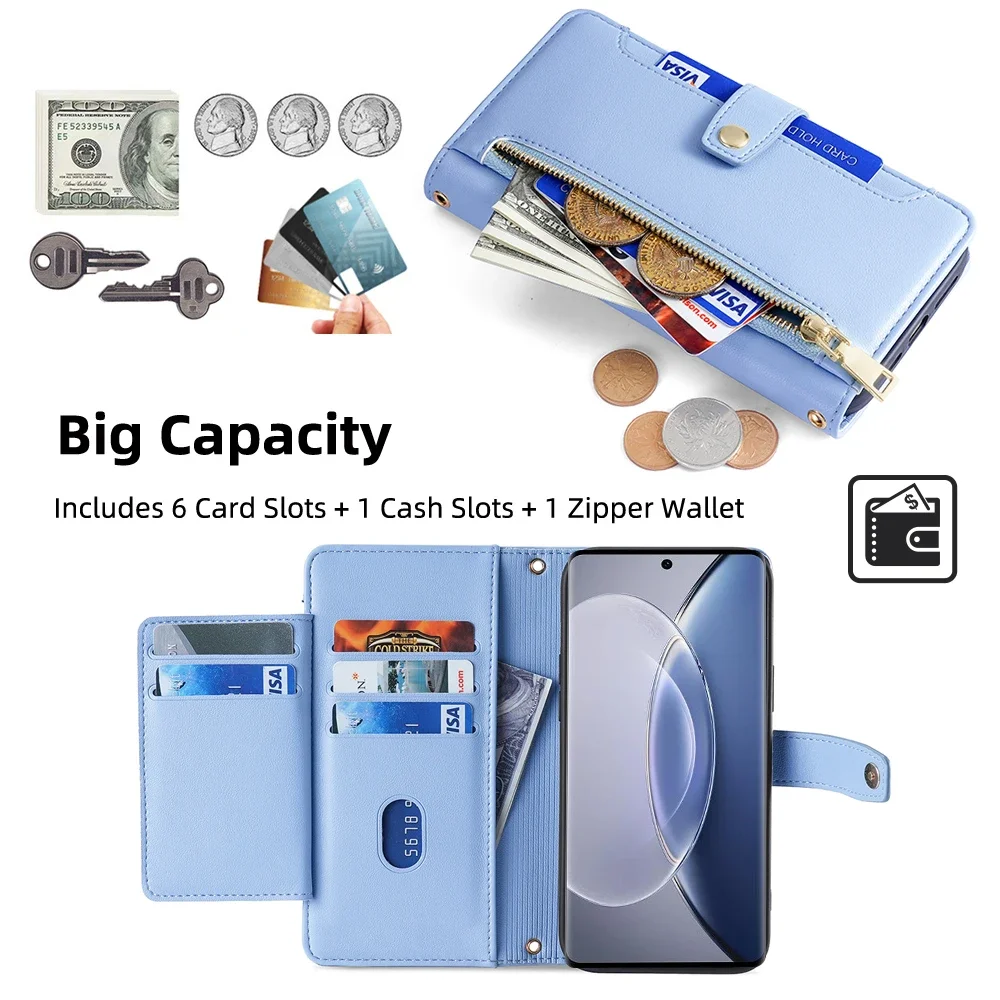 For NOKIA 5.3 6.2 7.2 3.1 5.1 Cover Flip Leather Case for NOKIA 2.2 3.2 4.2 X5 X6 Multifunction Slots Funda Straps