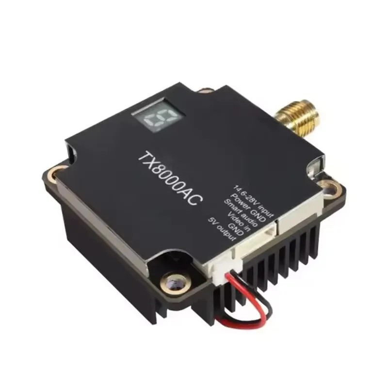 5.8G 8W 96CH TX8000AC Ultra Long Range Analog Image Transmitter FPV VTX Compatible TBS Cross Drone