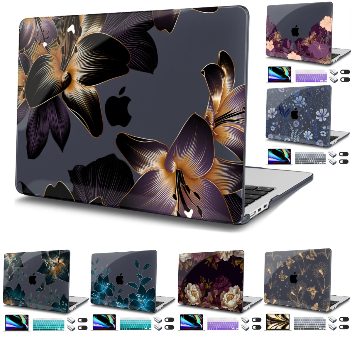 Модный чехол с цветами для MacBook