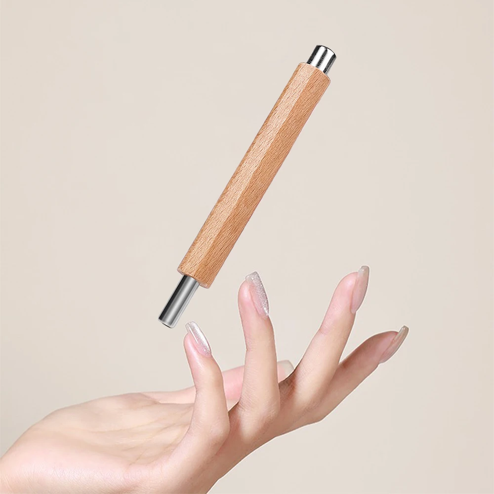 Bolígrafo magnético de madera 3 en 1, herramienta artística de uñas de fuerza magnética fuerte para esmalte de Gel de ojo de gato, palo magnético de manicura multifuncional ﻿
