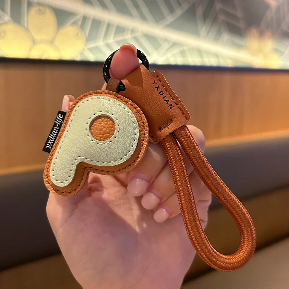Mixed Color Pu Leather Letter Key Chains A-Z Initial Alphabet