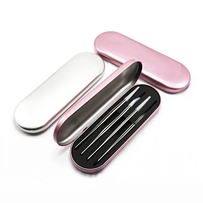 1pcs Steel Eyelash Tweezers Storage Case 4 Slots Eyebrow Clip Storage Box Container Makeup Tools Lash Extension Accessories