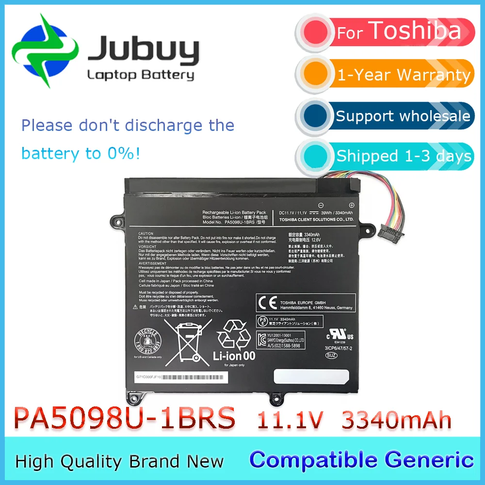 PA5098U-1BRS 11.1V 39Wh Compatible Generic Laptop Battery for Toshiba Portege Z10T Z10T-A WT310-106 W310-108