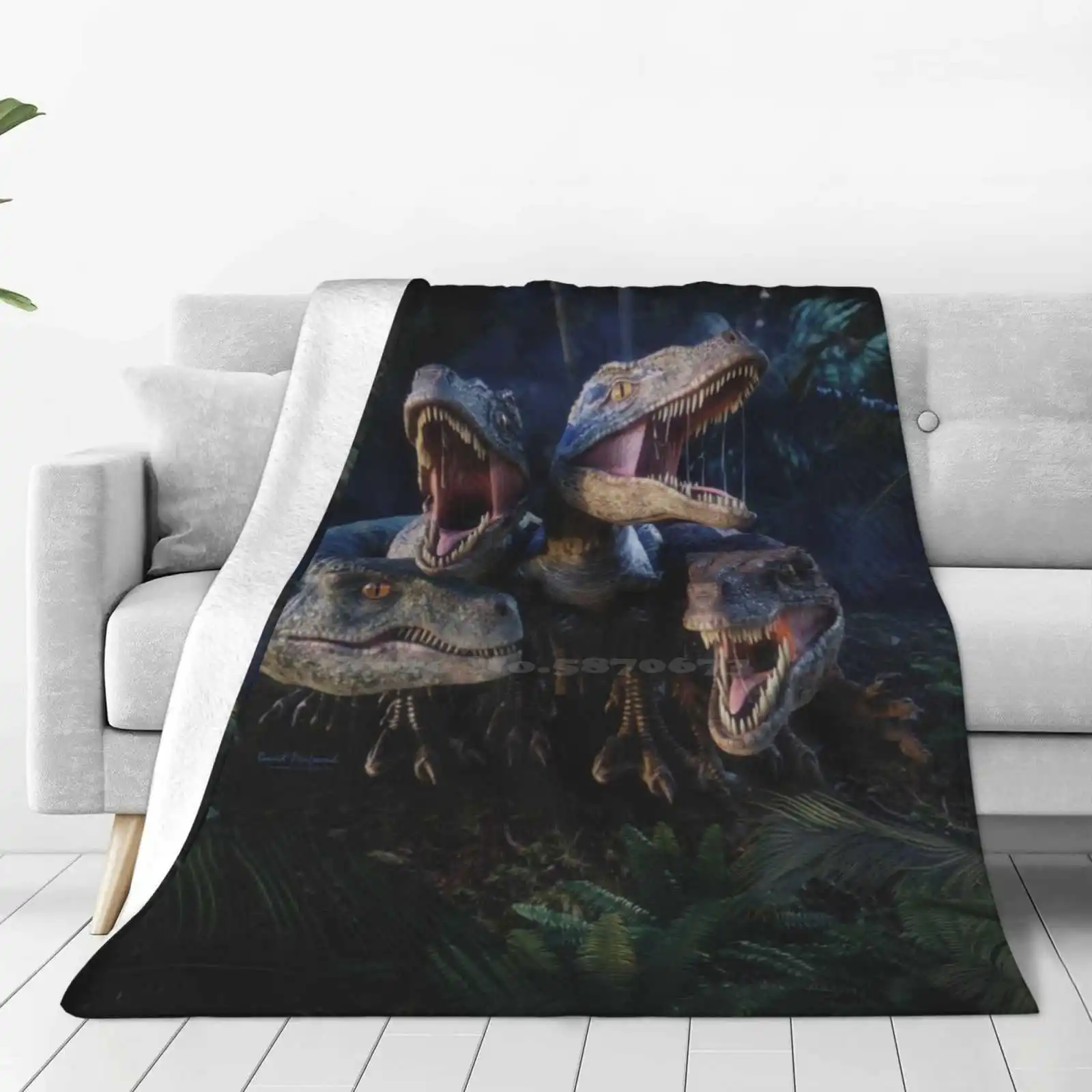 Raptor Squad Latest Super Soft Warm Light Thin Blanket Dinosaurs Monster T Rex World Raptors David Penfound Davidpenfound Squad