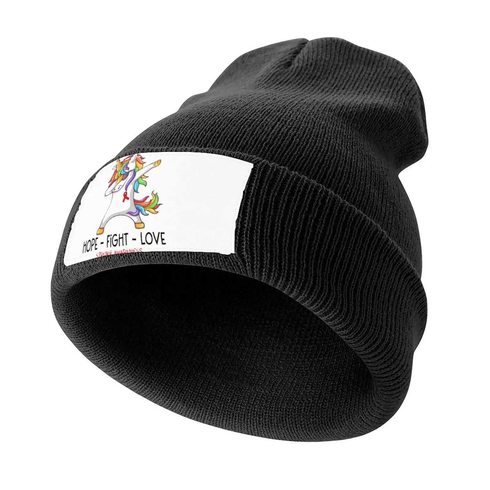 Hope Fight Love Stroke Awareness Knitted Cap Sports Cap Bobble Hat cute Men's Hats Women's