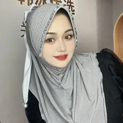 Autunno musulmano Islam dolce ragazze grande fiocco cappello hijab