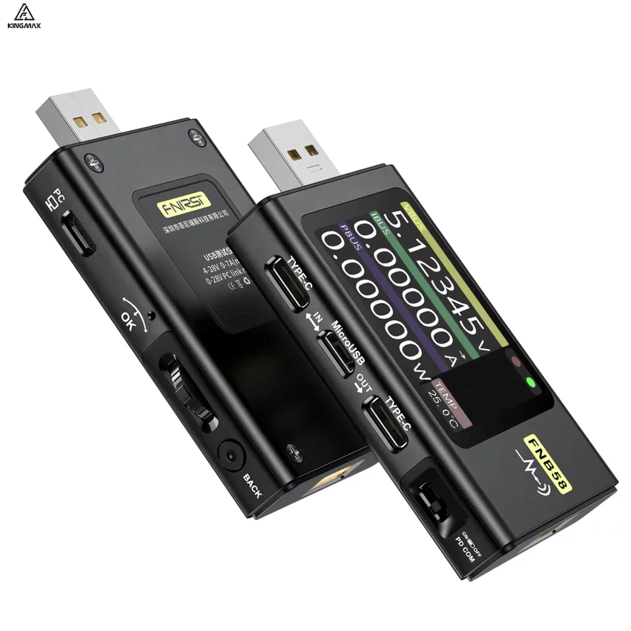 USB Battery Tester FNIRSI-FNB58 PD Voltmeter Ammeter Digital TYPE-C Fast Charge Detection Trigger Capacity Ripple Measurement