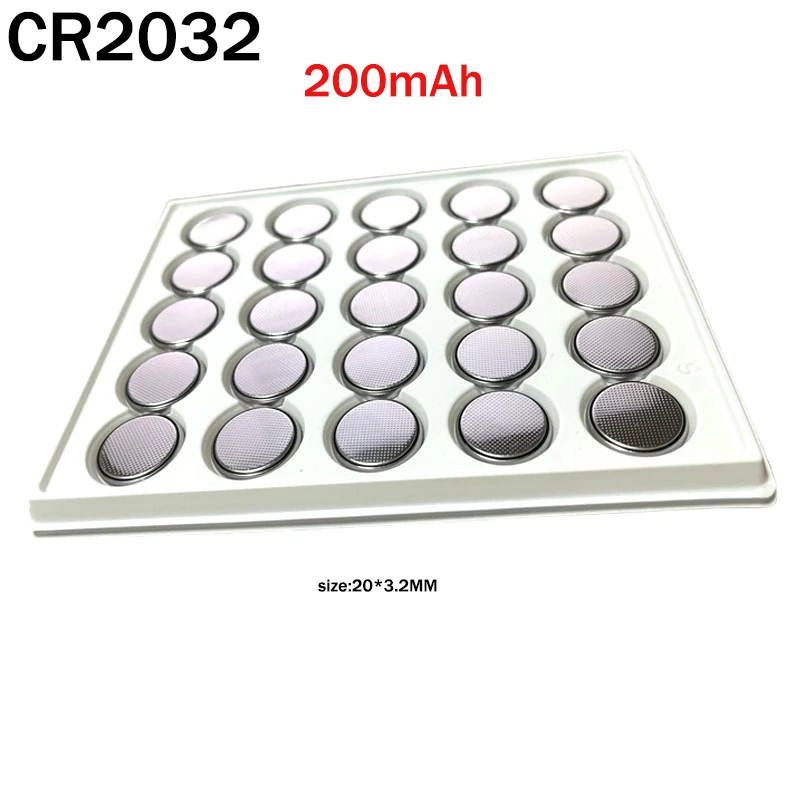 CR2032 200mAh CR 2032 DL2032 ECR2032 3V Lithium Battery Watch Toy Calculator Car Key Remote Control Button Coin Cells 50PCS