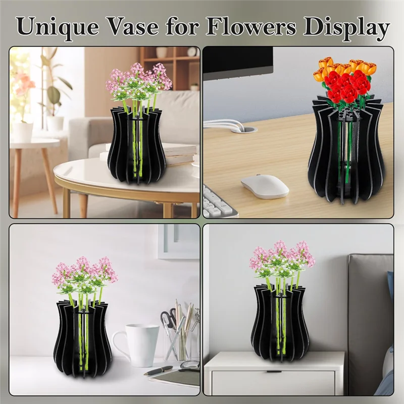 

Hot Sale-Wooden Vase Kit For Roses/Cherry/Blossom/Sunflower, For Botanical Collection, Stylish Home Vase Table Decoration