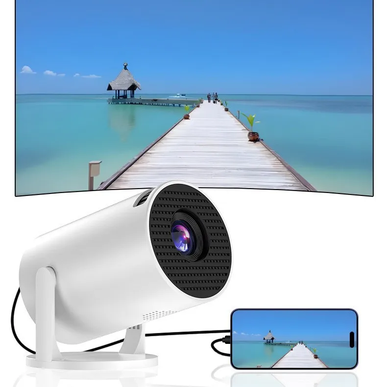 Portable smart projector, HY300MINI wired and wireless mobile phone screen projection, 4K high definition