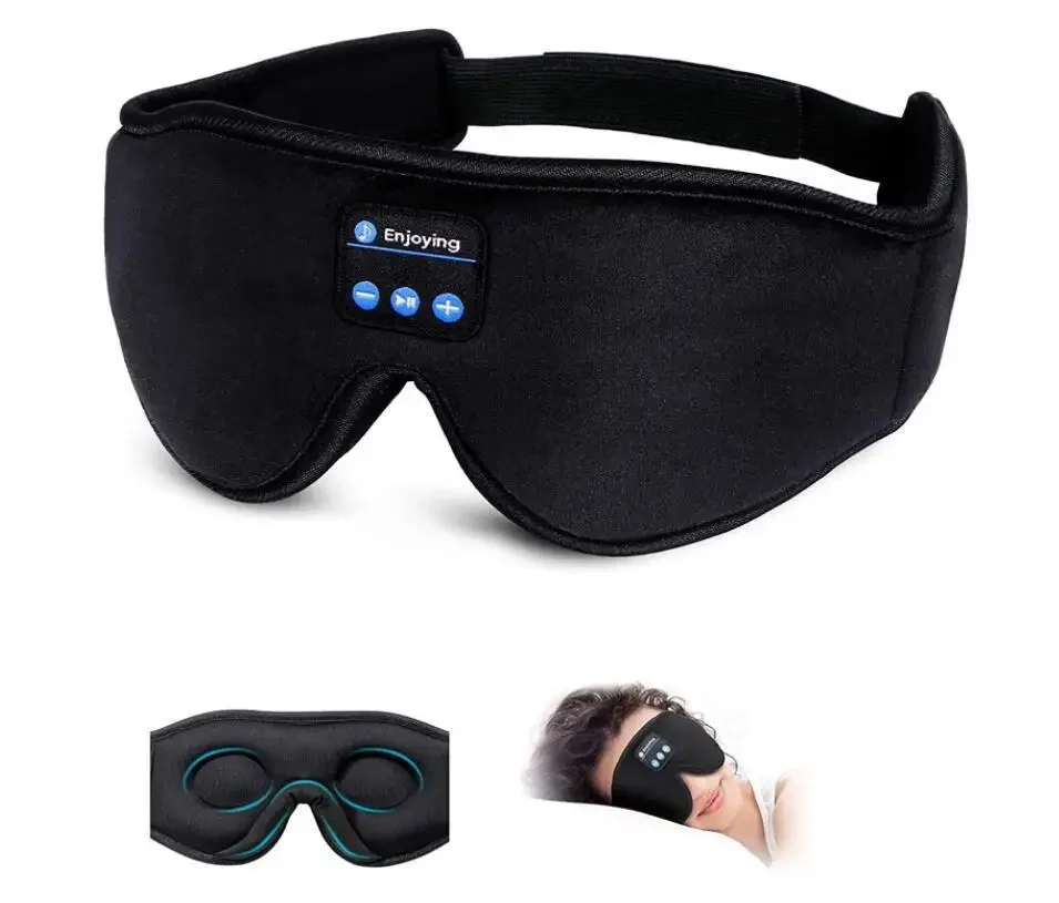 3D Eye Mask Sleep Headphones Bluetooth Headband Soft Elastic Comfortable Wireless Music Earphones Bluetooth Sleeping Headphones