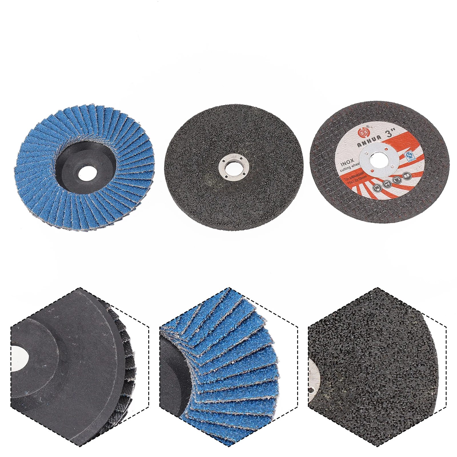 3Pcs Mini Carbite Cutting Disc Polishing Discs Circular Resin Grinding Wheel For 3 Inch 75mm Angle Grinder Steel Cutting