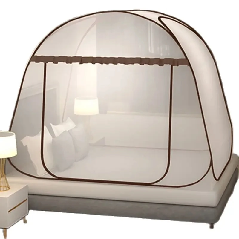 Large Space Single-Door Yurt Mosquito Net Foldable Portable Single Bed Mosquito Net Home Double Bed Full Bottom Mosquito Net