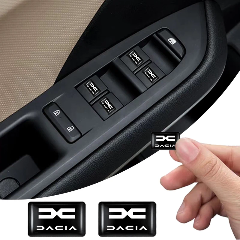 10 Uds. Accesorios interiores para coche, pegatinas para botones de elevación de puertas y ventanas para el nuevo Dacia Duster Logan Sandero Jogger Spring Stepway