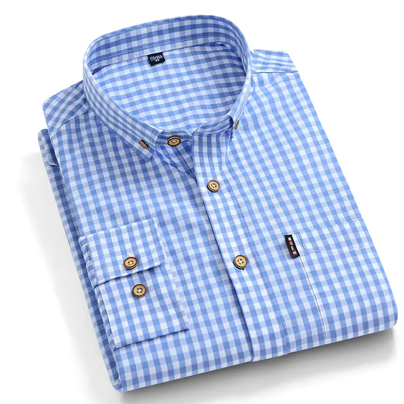 New In Shirt 100%Cotton Fashion Long Sleeve Shirts for Man Slim Fit Formal Plian Shirt Soft Casual Office Designer Plaid Clothes - Image 8