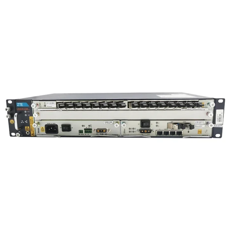 Original New Optical Line Terminal C320 Chassis 16 Port Gpon OLT DC 10G Uplink Board FTTH C++ SFP for Fiber Optic Equipment
