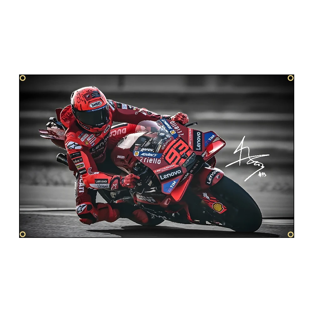 3x5Ft 90x150 سنتيمتر M-Marquez 93 دراجة نارية العلم البوليستر الطباعة راية للمرآب جدار الفن خارج الباب الديكور مع جروميت #5