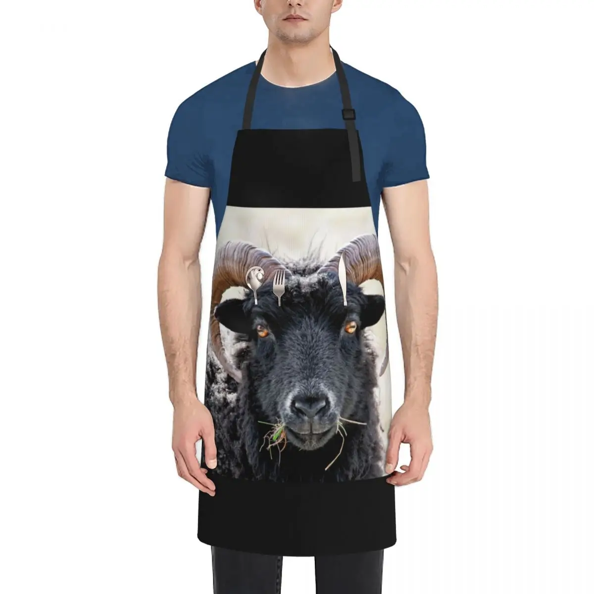 Black Sheep Eye to Eye Contact Hebridean Sheep Apron bib Kitchen Things And For Home Apron