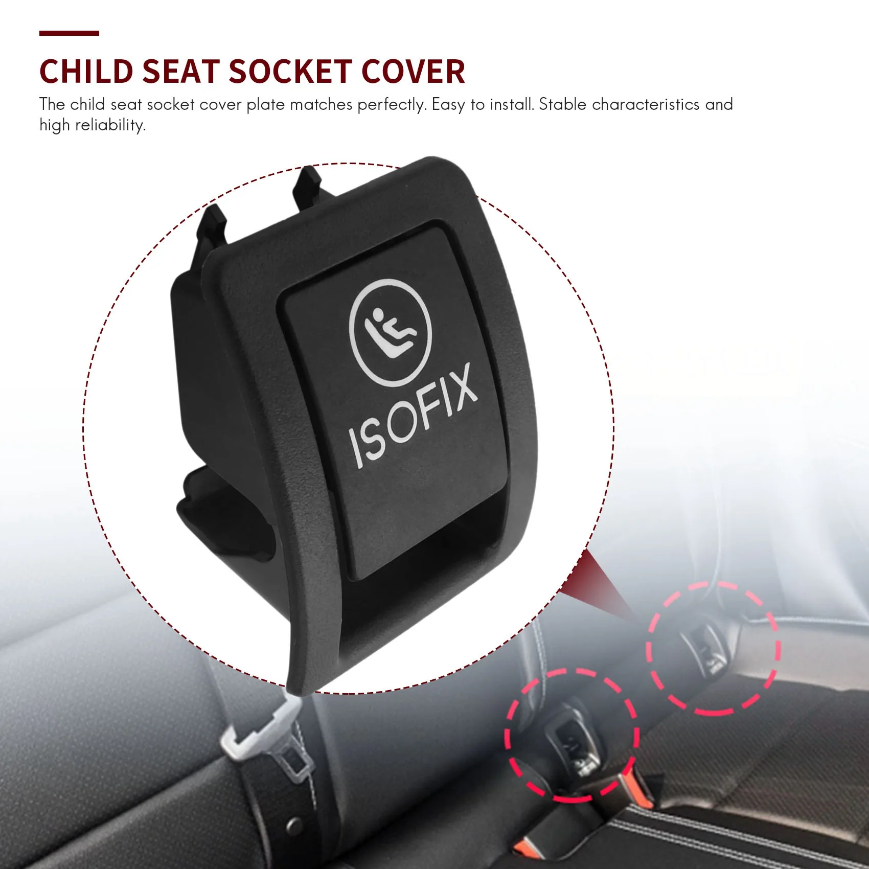 Cubierta de interruptor ISOFIX para asiento de coche, 2059200513, W205, C300, C350, C200, C180, 2015-2016, color negro