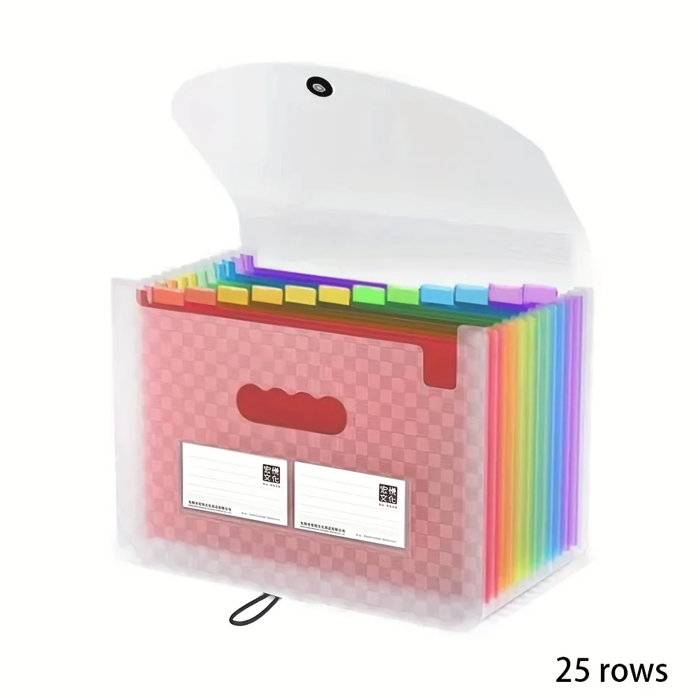 Cartella portadocumenti espandibile a 25 tasche, organizer multiuso per documenti/ricevute, forniture per ufficio/scuola/casa (uso artistico e ufficio)